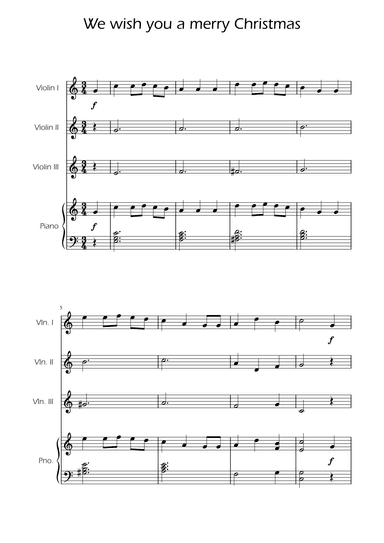 We Wish You a Merry Christmas - Violin Trio w/ Piano (arr. Ygor Nunes)