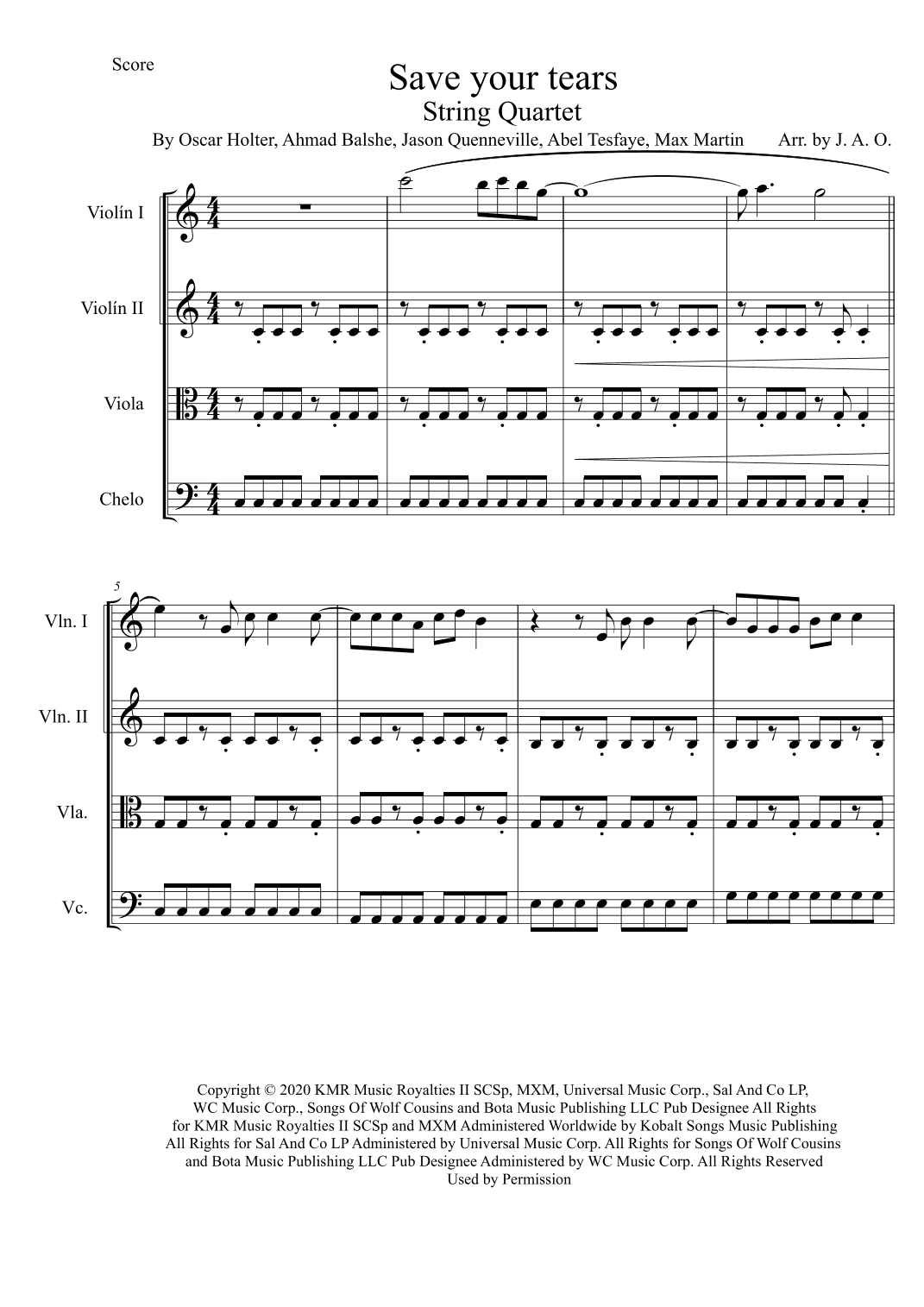 Save Your Tears (arr. José angel Ortiz ramirez)