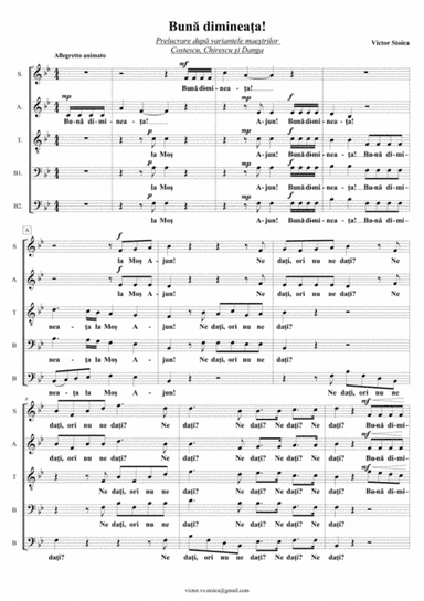 Arrangement of 3 Traditional Romanian Christmas Carols - "Buna diminea?a la Mo? Ajun" (Good morni (arr. Victor Stoica)