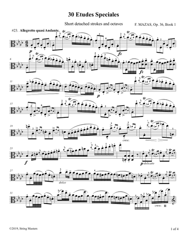 Mazas, Etudes for Viola Op 36, Book 1, No.23 (arr. String Masters)