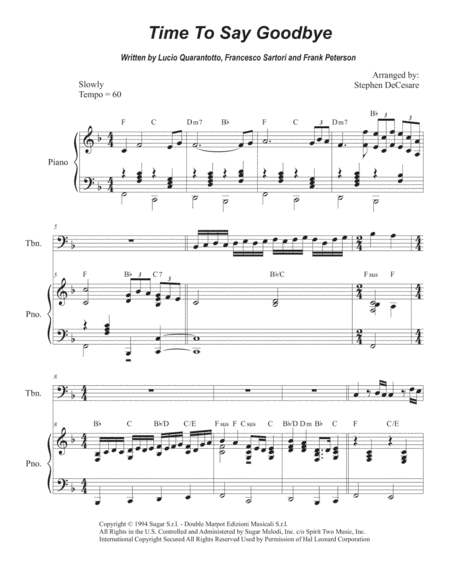 Time To Say Goodbye (arr. Stephen DeCesare)