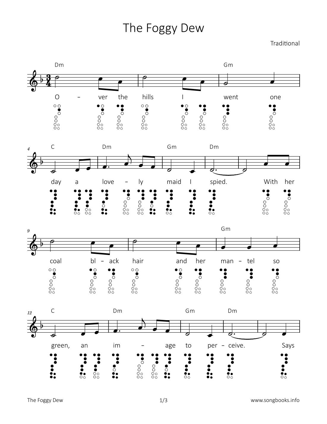 The Foggy Dew (arr. songbooks.info)