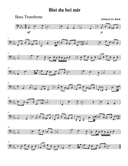 Bist du bei Mir [Anna Magdalena Bach Book] (arr. Philip Brink)