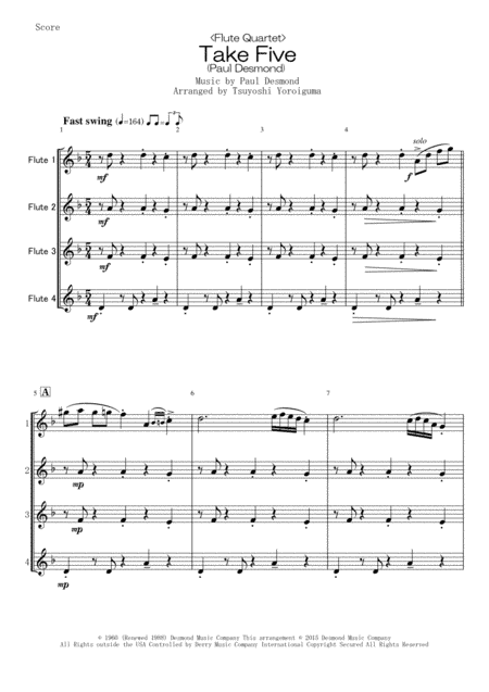 Take Five (arr. Tsuyoshi Yoroiguma)