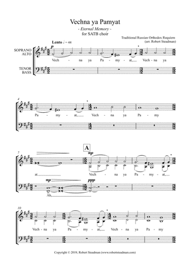 Vechnaya Pamyat (arr. Robert Steadman)