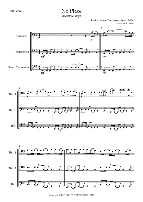 No Place (arr. Fabio Britto)