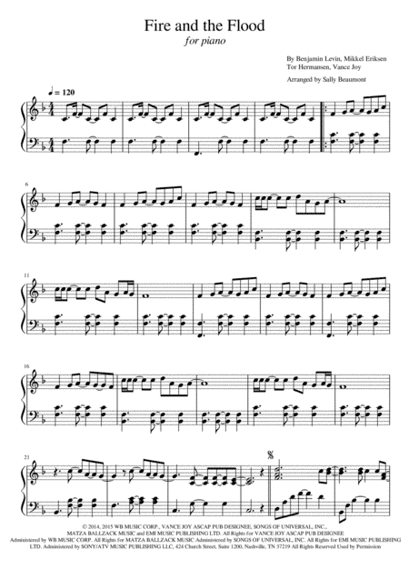 Fire And The Flood (arr. Sally Beaumont)