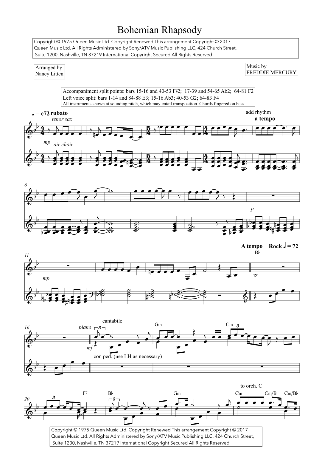 Bohemian Rhapsody (arr. Nancy Litten)