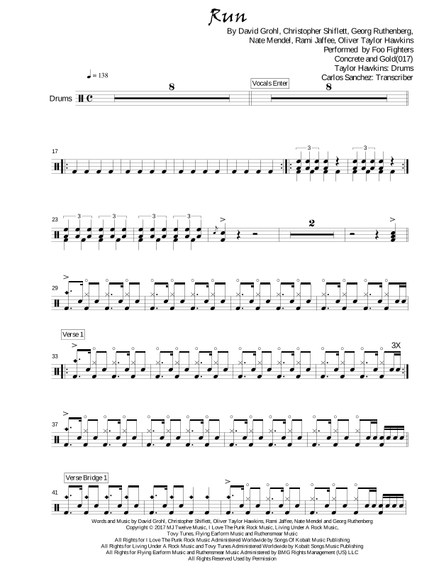 Run (arr. Carlos Sanchez)