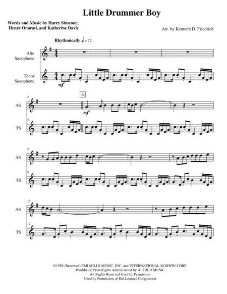 The Little Drummer Boy (arr. Kenneth D. Friedrich)