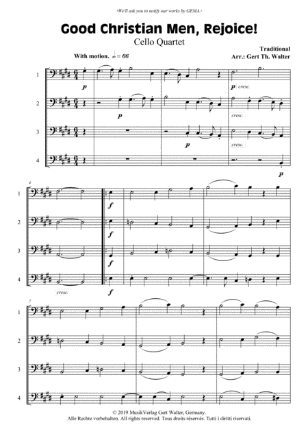 Good Christian Men, Rejoice! (arr. Gert Th. Walter)