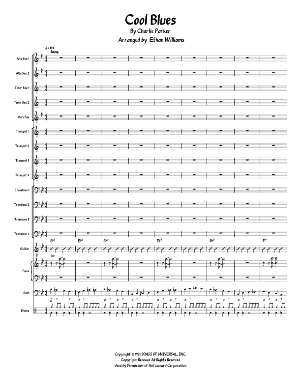 Cool Blues (arr. Ethan Williams)