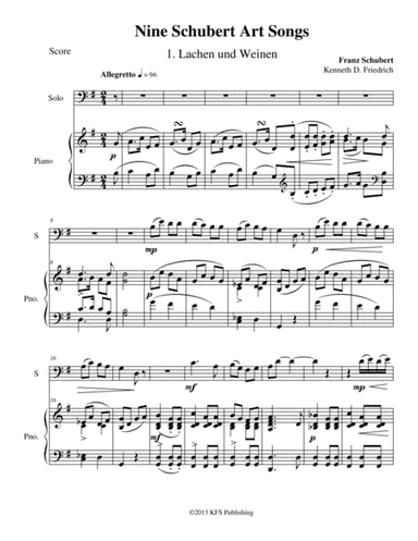 Nine Schubert Art Songs (arr. Kenneth D. Friedrich)