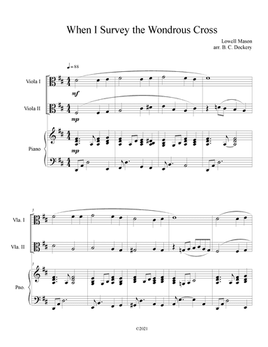 When I Survey the Wondrous Cross (Viola Duet with Piano Accompaniment) (arr. B. C. Dockery)