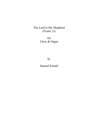 The Lord Is My Shepherd