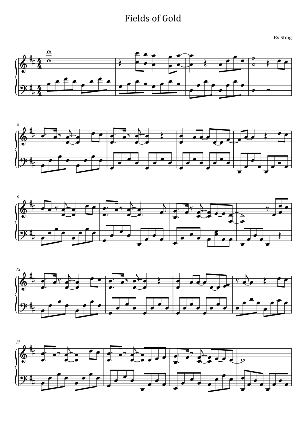 Fields Of Gold (arr. poon)