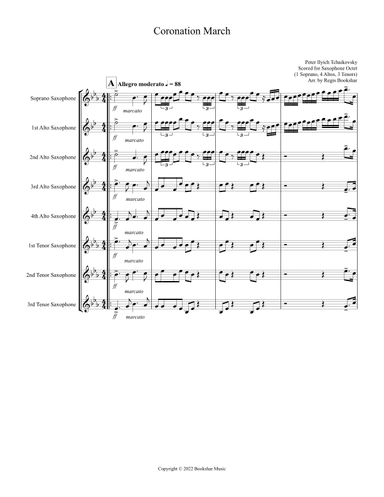 Coronation March (Db) (Saxophone Octet - 1 Sop, 4 Alto, 3 Tenor) (arr. Regis Bookshar)