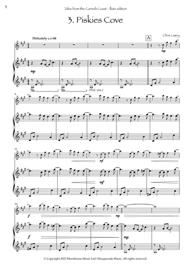 Piskies Cove (from Tales from the Cornish Coast) Flute & Piano. By Chris Lawry