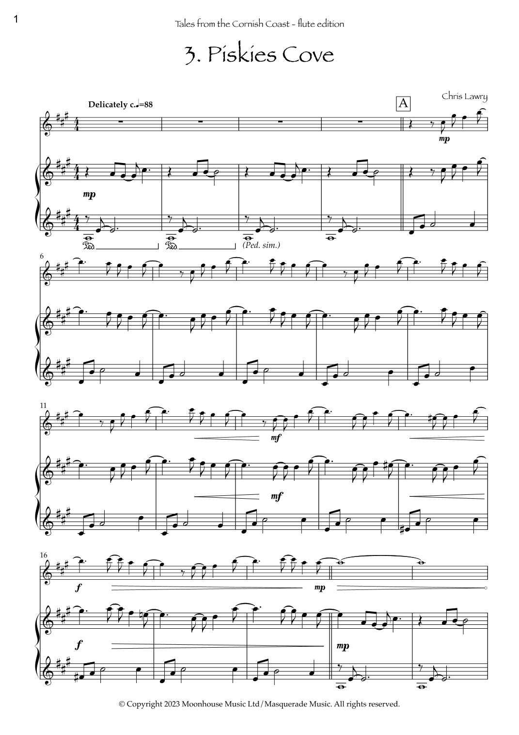 Piskies Cove (from Tales from the Cornish Coast) Flute & Piano. By Chris Lawry
