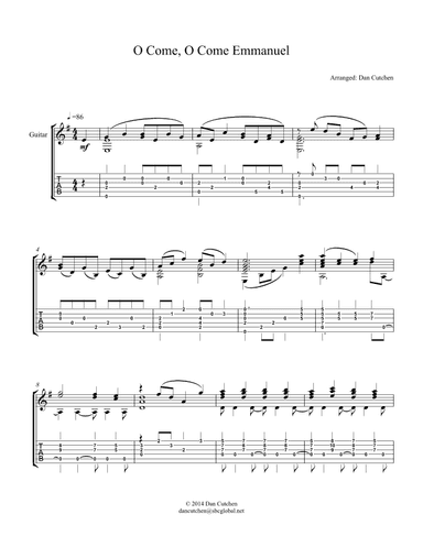 Guitar solo-O Come, O Come Emmanuel (arr. Dan Cutchen)