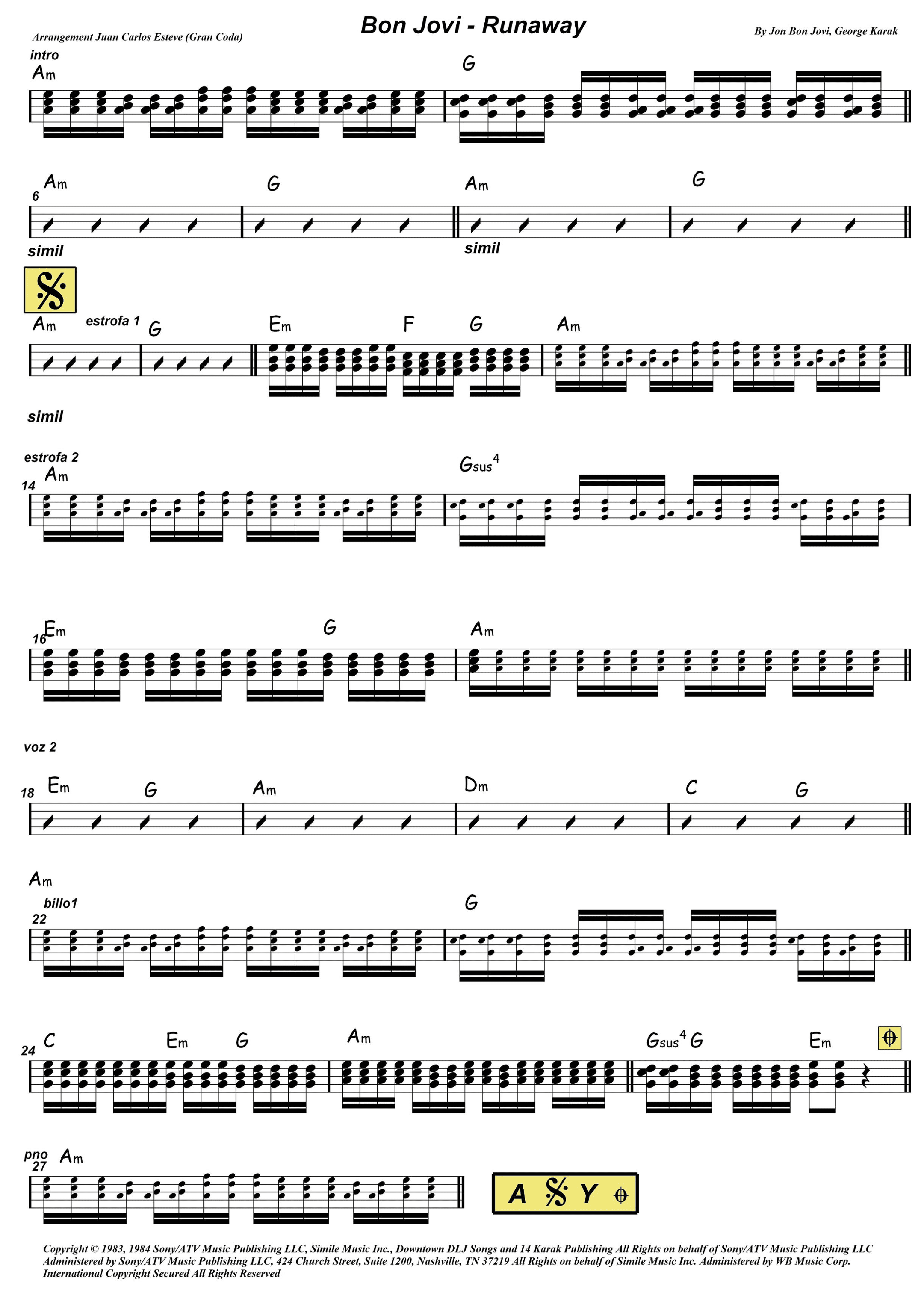 Runaway (arr. juan carlos esteve / Gran Coda)