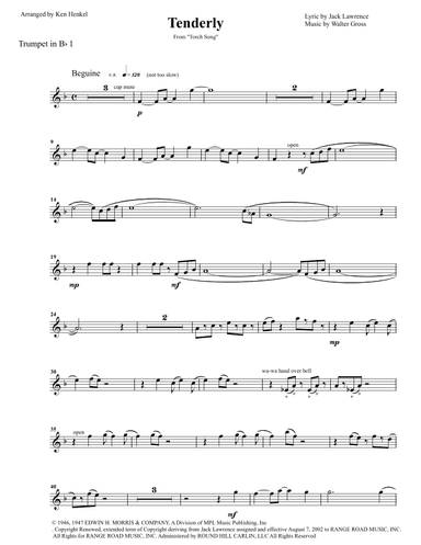 Tenderly (arr. Ken Henkel)