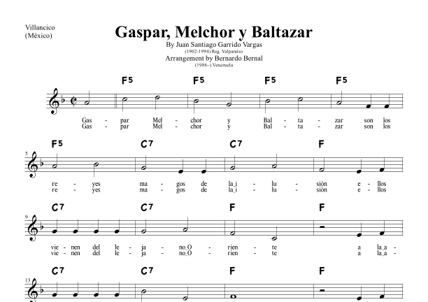 Gaspar Melchor Y Baltazar (arr. Bernardo Bernal Hidalgo)