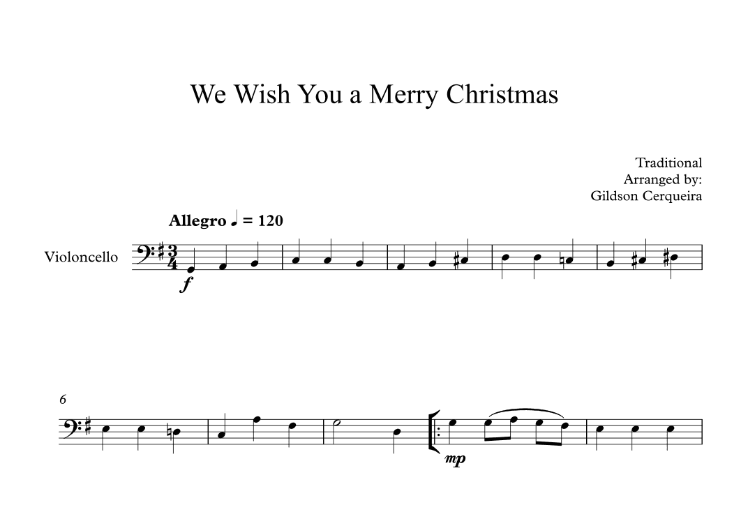 We Wish You a Merry Christmas (arr. Gildson Cerqueira)