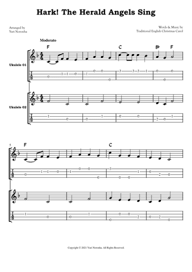 Hark! The Herald Angels Sing - For Ukulele Duet (Traditional Christmas Song) (arr. Yuri Noronha)