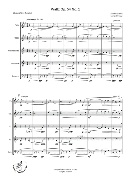 Dvorák - Waltz Op. 54 No. 1 (arr. Ian D. Crew)
