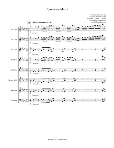 Coronation March (Db) (Woodwind Octet - 3 Flute, 2 Oboe, 1 Clar, 1 Hrn, 1 Bassoon) (arr. Regis Bookshar)