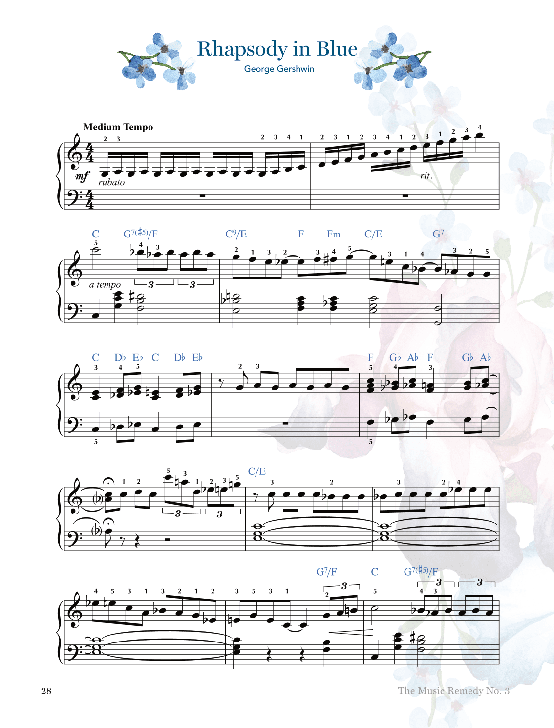 Rhapsody in Blue (shortened and arranged for intermediate piano) (arr. Gaili Schoen for UpperHandsPiano.com)