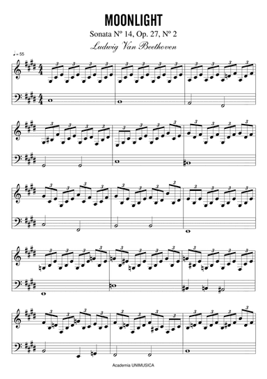 Ludwig Van Beethoven - Moonlight Nº 14 Opus 27, Adagio Nº 2 (arr. Academia Unimusica)