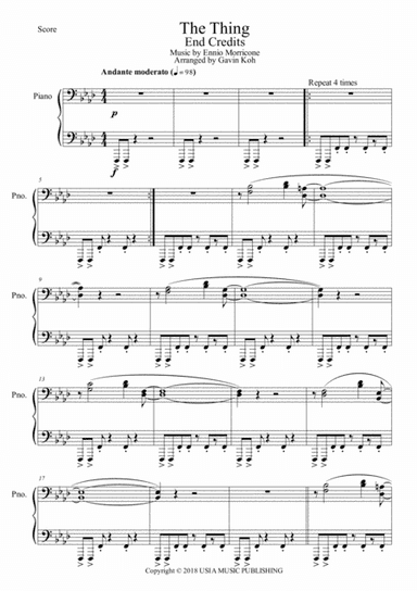 The Thing - End Credits (arr. Gavin Koh)