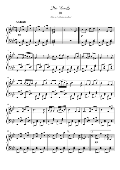 "Die Forelle" Bdur (arr. pfkaori)