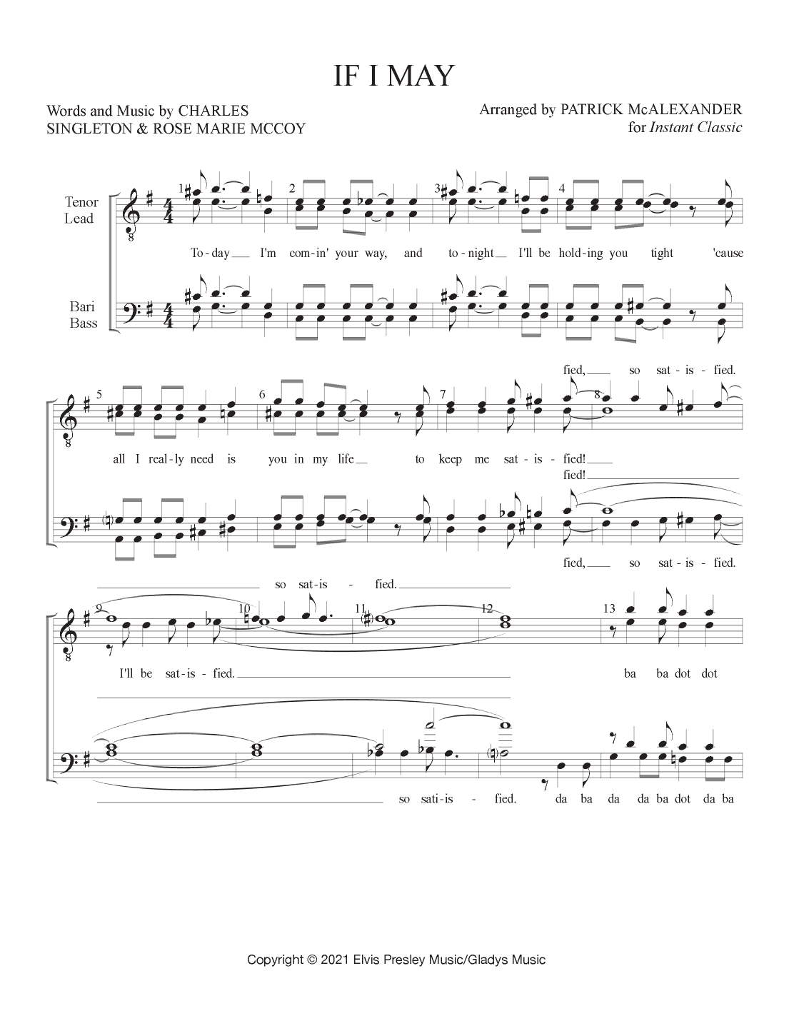 If I May (arr. Patrick McAlexander)