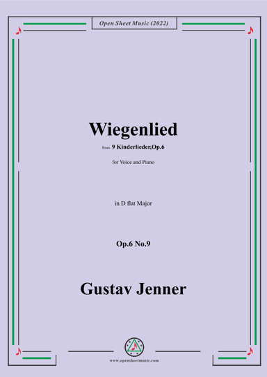 Jenner-Wiegenlied,in D flat Major,Op.6 No.9 (arr. OSM Press)