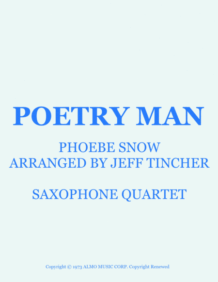Poetry Man (arr. Jeff Tincher)