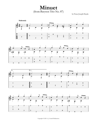 Minuet (from Baryton Trio No. 87) (arr. Mark Phillips)
