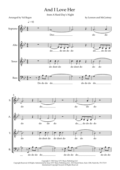 And I Love Her (arr. Val Regan)