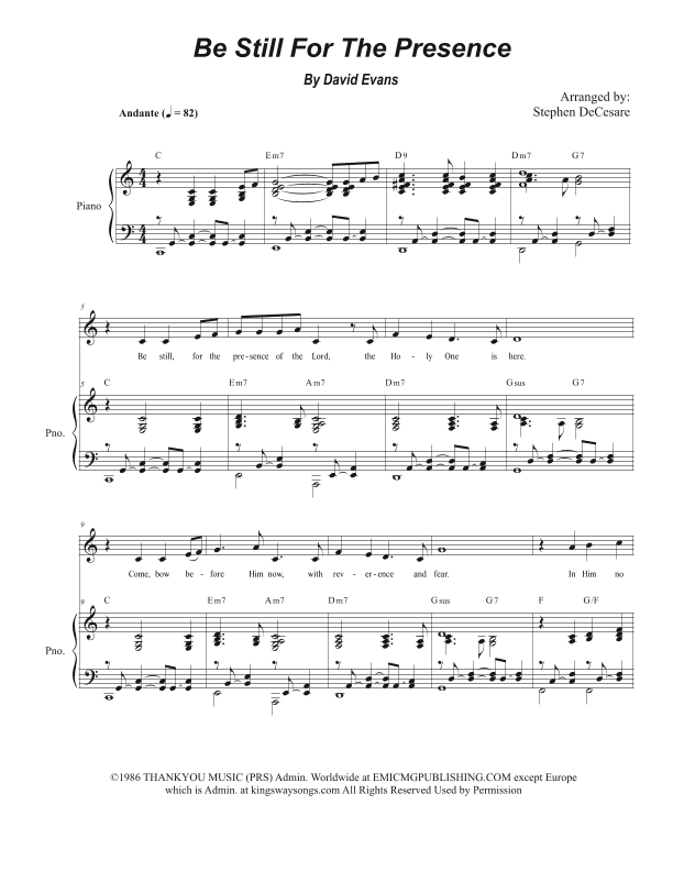 Be Still For The Presence (arr. Stephen DeCesare)