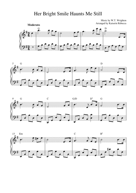 Her Bright Smile Haunts Me Still (arr. Kaiserin Rebecca)