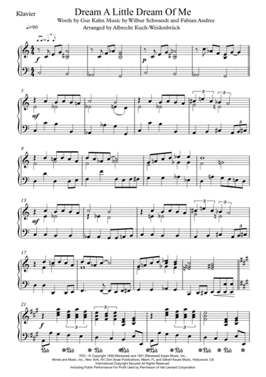 Dream A Little Dream Of Me (arr. Albrecht KuchWeidenbrück)