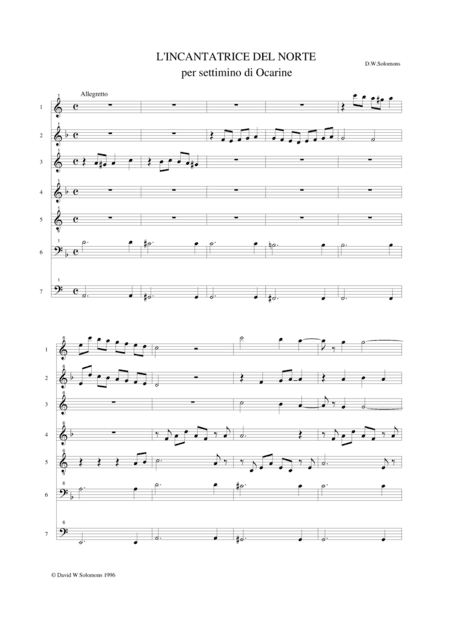 L'incantatrice del Norte (The Enchantress of the North) for ocarina septet