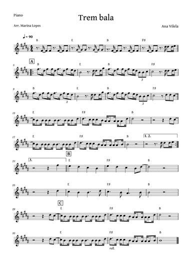 Trem-bala (arr. Marina Lopes)