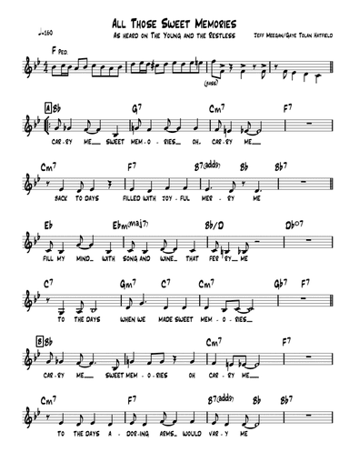 All Those Sweet Memories (As heard on The Young and the Restless)