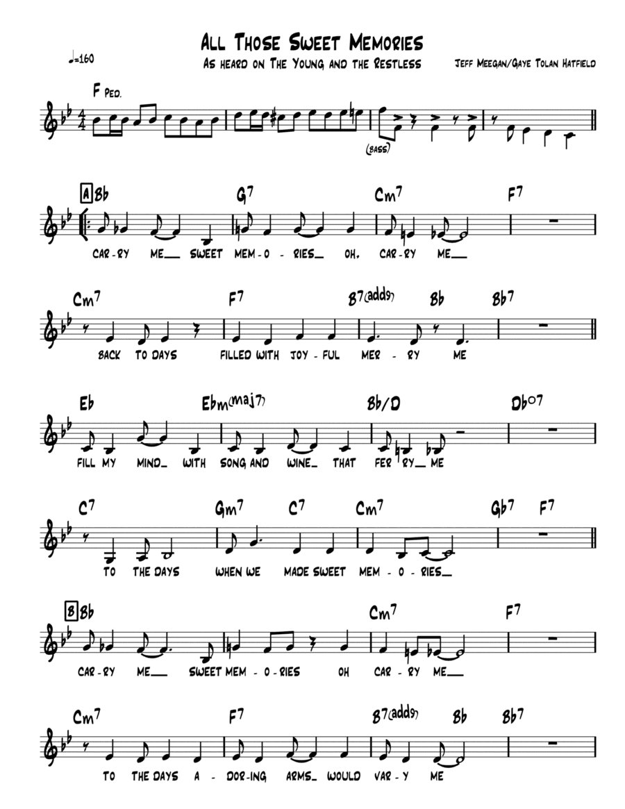 All Those Sweet Memories (As heard on The Young and the Restless)