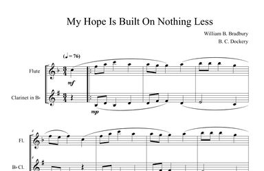 My Hope is Built on Nothing Less (Flute and Clarinet Duet) (arr. B. C. Dockery)