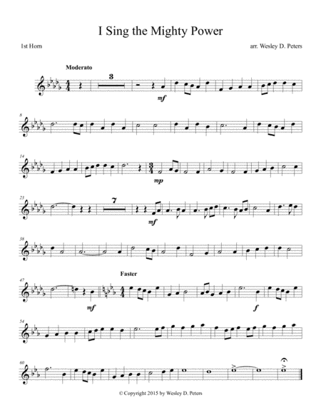 I Sing the Mighty Power of God (Horn Quartet) (arr. Wesley D. Peters)