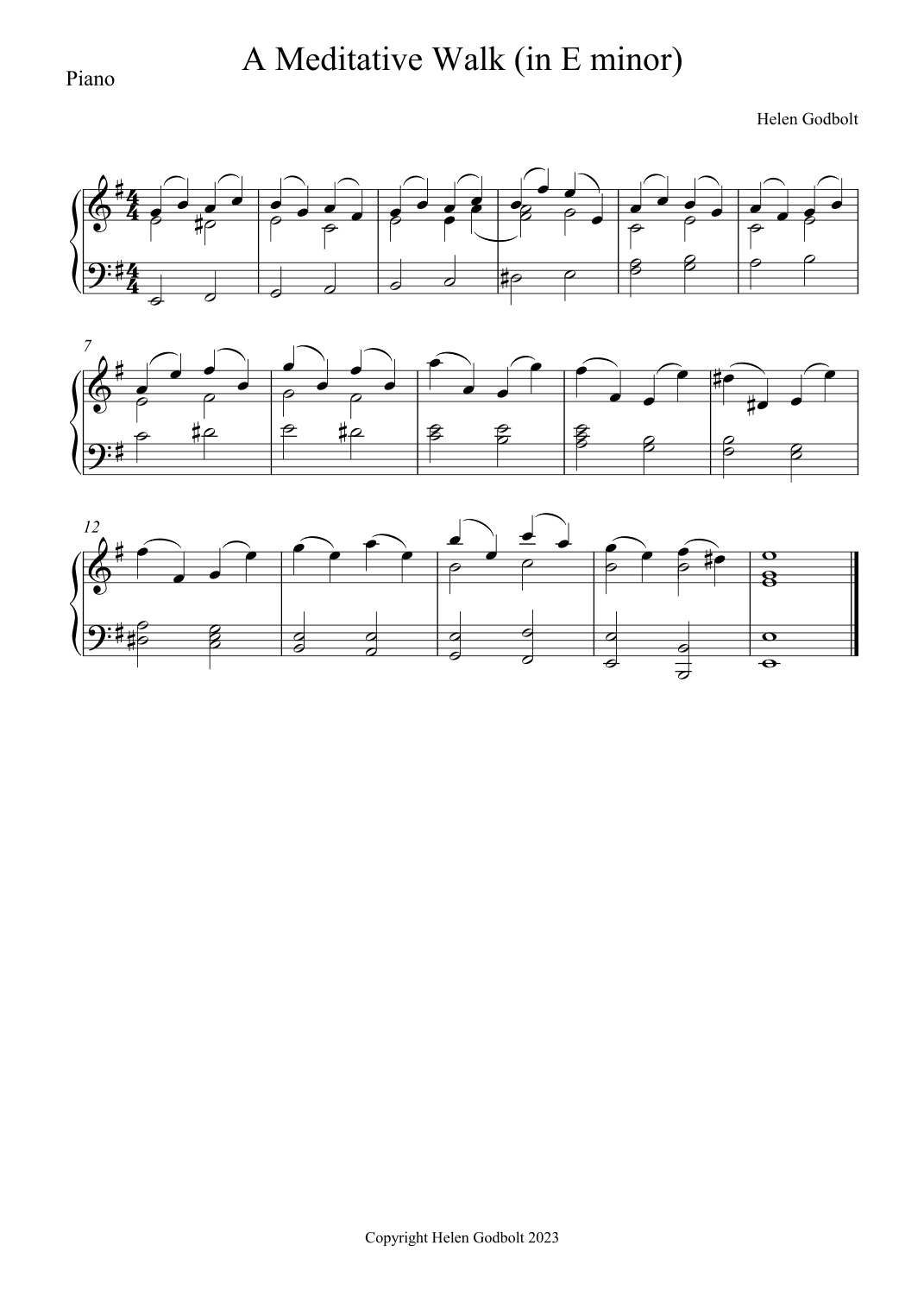 A Meditative Walk (in E minor)